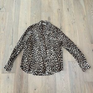 Equipment Slim Signature Leopard Print Silk Shirt